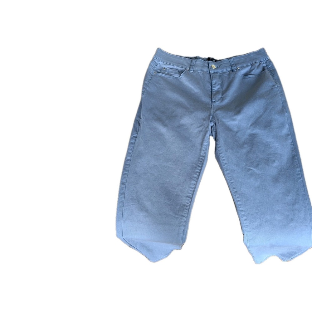 Jones NY Women's Pants Size 10 Light Blue Straight Leg Waist 33 Inseam 29 Casual